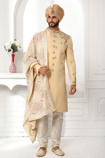 BeigeArt Silk Mens Sherwani (NMK-6254)