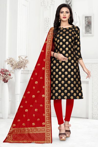 Black Banarasi Silk Salwar Suit (NWS-6346)