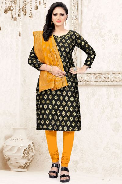 Black Banarasi Silk Salwar Suit (NWS-6405)