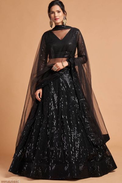 Black Net Womens Lehenga Choli (NWG-1065)