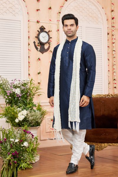 Blue Art Silk Casual Kurta Pajama (NMK-7960)