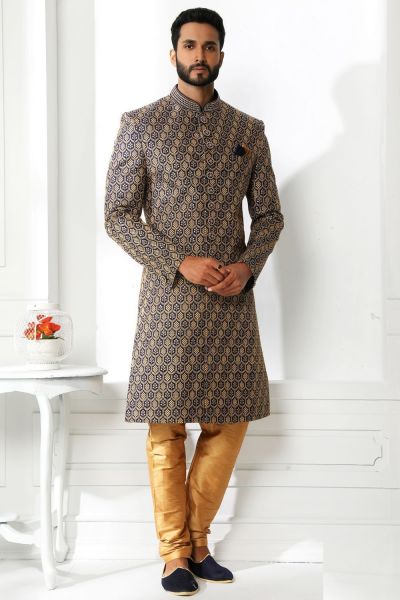 Blue Art Silk Designer Sherwani (NMK-6271)