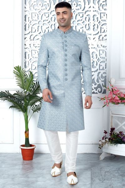 Blue Art Silk Indo Western (NMK-7694)