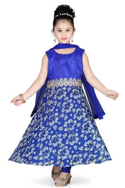 Blue Net Girls Salwar Kameez (NFG-110)