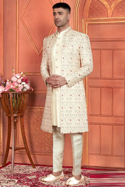 Cream Art Silk Indo Western (NMK-7685)