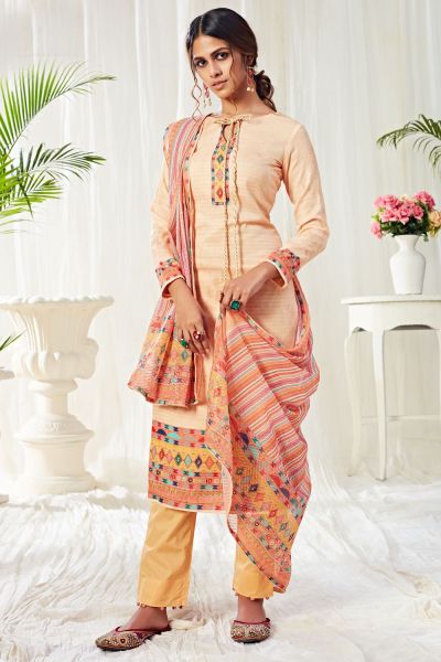 Cream Cotton Salwar Suit (NWS-5808)