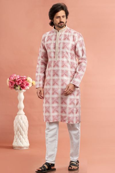 Dark Pink Cotton Kurta Pajama (NMK-7542)