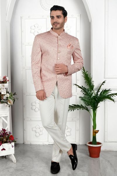 Embroidered Pink Art Silk Indo Western (NMK-7208)