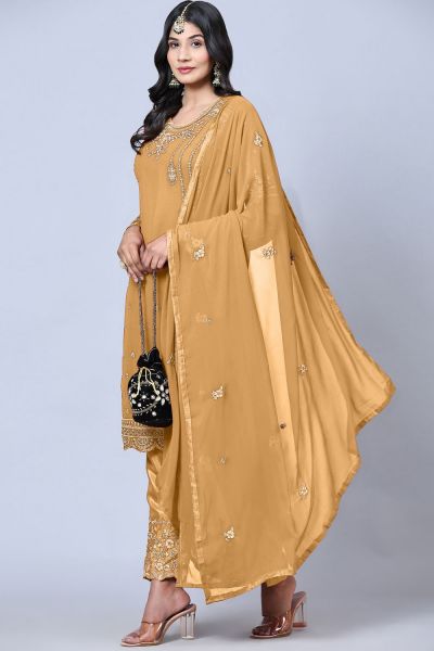 Georgette Mustard Salwar Suit (NWS-6868)