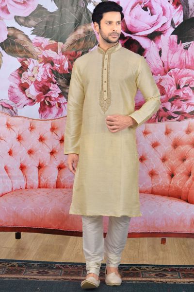 Gold Art Banarasi Silk Mens Kurta(NMK-4636)