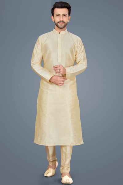 Gold Art Silk Kurta Pajama (NMK-5139)