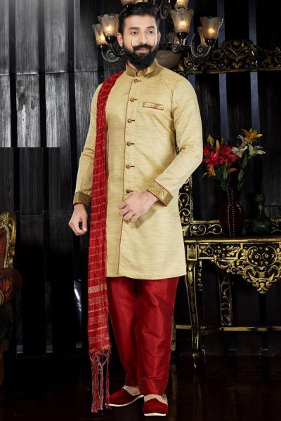 Gold Giccha Silk Indo Western(NMK-3363)