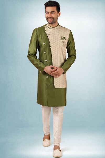 Green Art Silk Indo Western (NMK-5818)