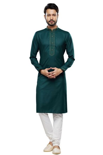 Green Art Silk Kurta Pajama (NMK-7496)