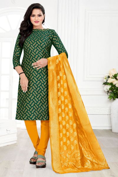 Green Banarasi Silk Salwar Suit (NWS-6431)