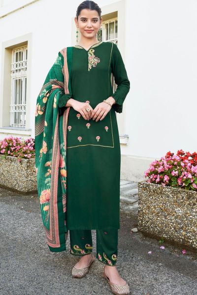 Green Cotton Salwar Suit (NWS-6738)