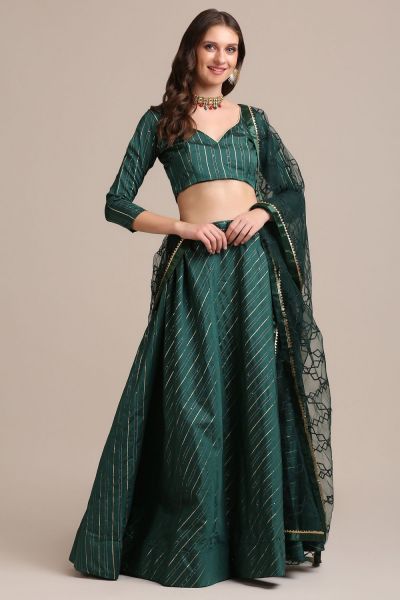 Green Georgette Lehenga Choli (NWG-1104)