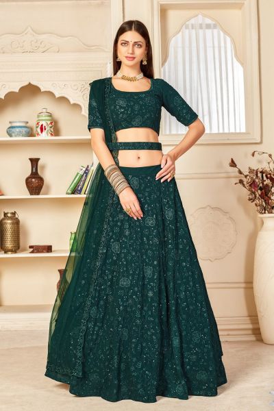 Green Georgette Lehenga Choli (NWG-804)