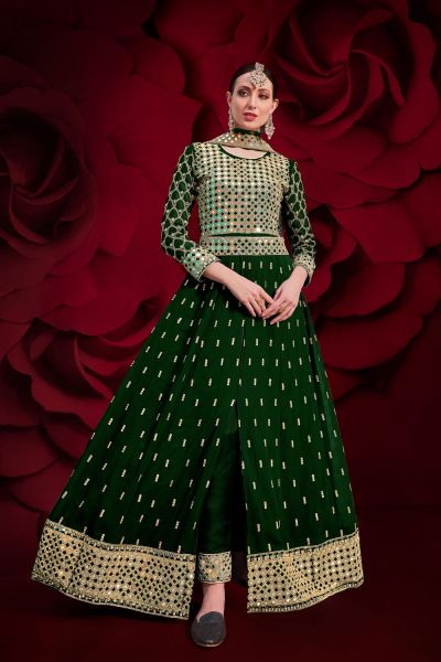 Green Georgette Womens Salwar Kameez (NWS-5946)