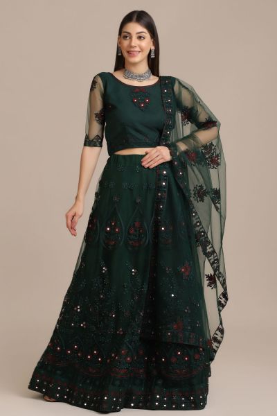 Green Net Lehenga Choli (NWG-1218)