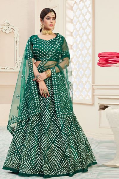 Green Net Lehenga Choli (NWG-685)