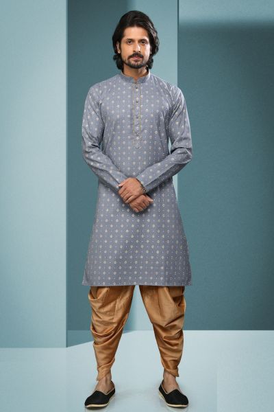 Grey Cotton Kurta Pajama (NMK-6207)