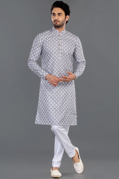 Grey Cotton Kurta Pajama (NMK-8118)