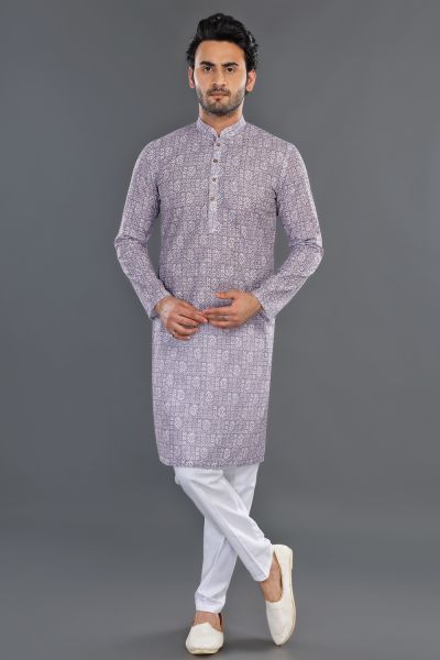 Lavender Cotton Kurta Pajama (NMK-8140)