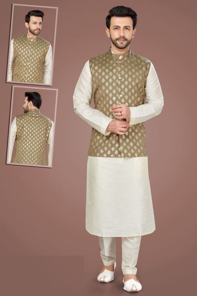 Lemon Art Silk Nehru Jacket (NMK-5121)