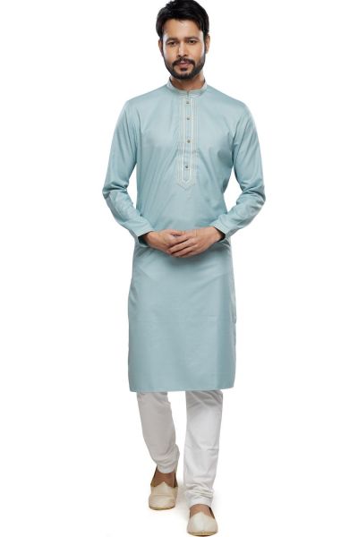 Light Blue Art Silk Kurta Pajama (NMK-7492)