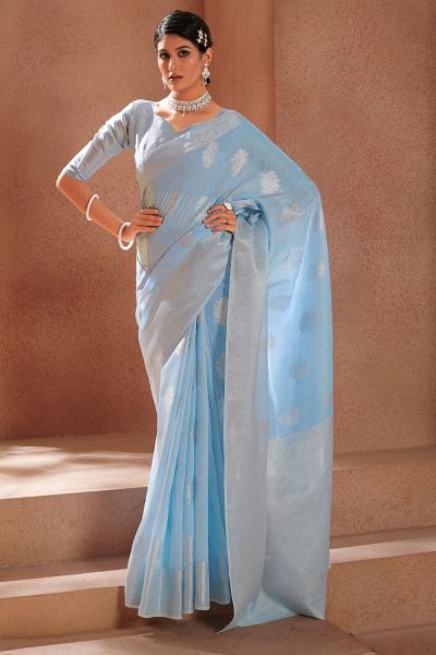 Light Blue Modal Silk Saree (NWSA-5806)