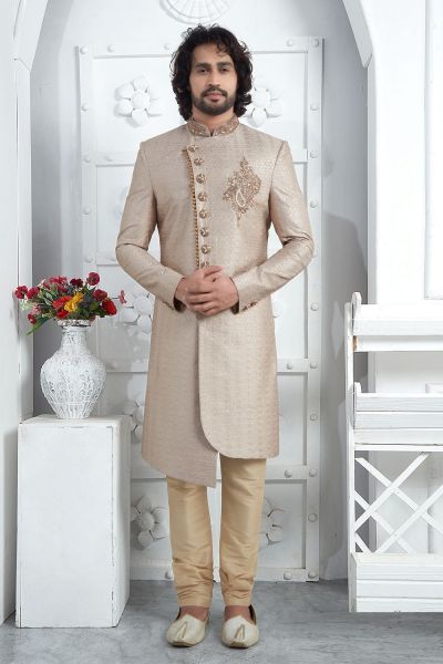 Light Brown Art Silk Sherwani (NMK-7709)