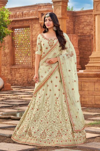 Light Green Malai Satin Lehenga Choli (NWG-1074)