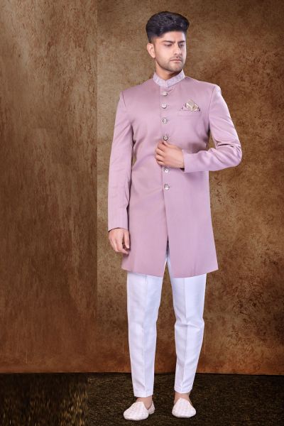 Light Lavender Imported Indo Western for Men (NMK-6764)