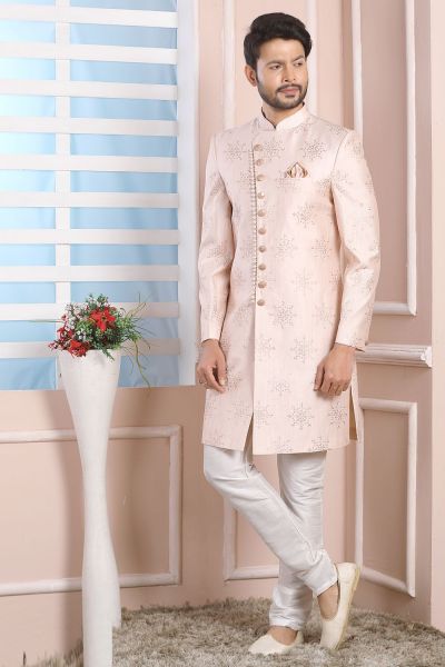 Light Pink Art Silk Indo Western (NMK-6194)