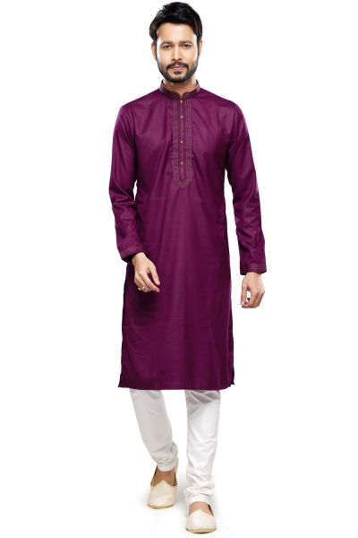 Magenta Art Silk Kurta Pajama (NMK-7490)