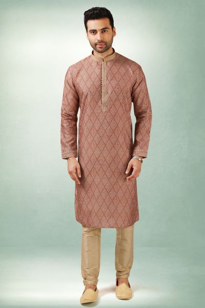 Maroon Art Silk Kurta Pajama (NMK-5853)