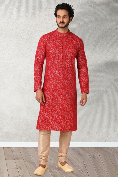 Maroon Cotton Casual Kurta Pajama (NMK-5764)