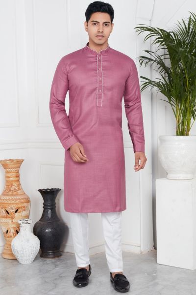 Mauve Linen Cotton Kurta Pajama (NMK-7590)