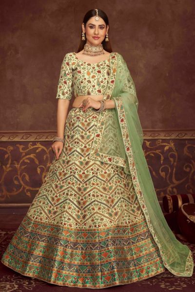 Mint Green Art Silk Lehenga Choli (NWG-1056)