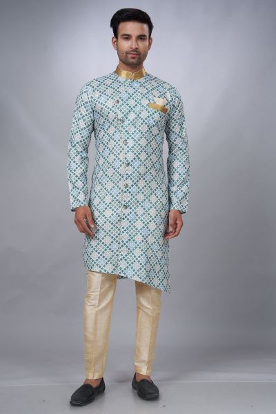 Multicoloured Cotton Printed Indo Western for Men (NMK-6936)