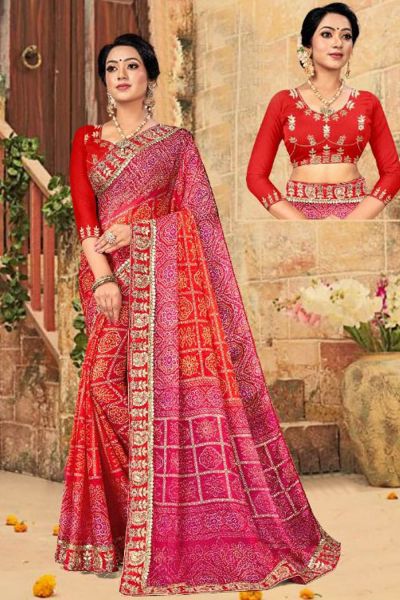 Multicoloured Moss Chiffon Sarees (NWSA-5297)