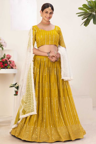 Mustard Georgette Lehenga Choli (NWG-1228)