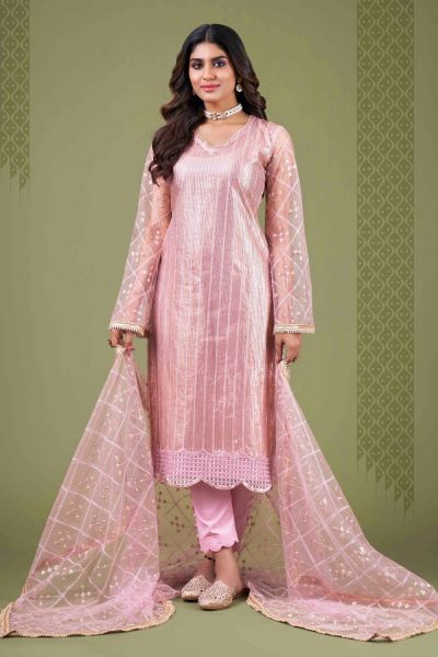 Net Light Pink Salwar Suit (NWS-6844)