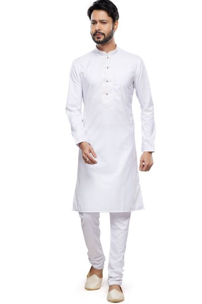 Off White Art Silk Kurta Pajama (NMK-7488)