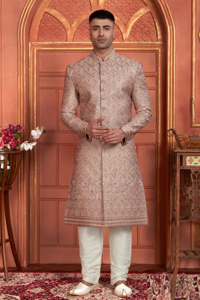 Onion Art Silk Sherwani for Men (NMK-7891)