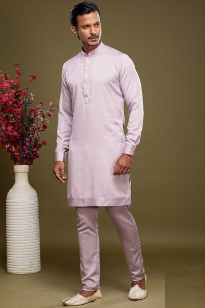 Onion Pink Art Banarasi Silk Casual Kurta (NMK-7069)