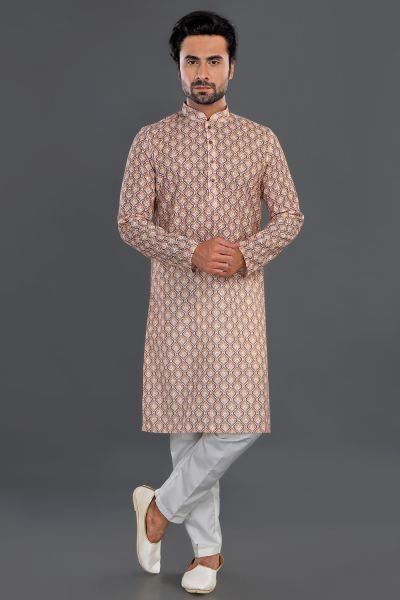 Orange Cotton Kurta Pajama (NMK-8127)