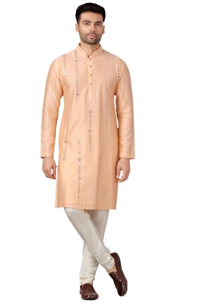 Peach Silk Kurta Pajama for Men (NMK-5998)