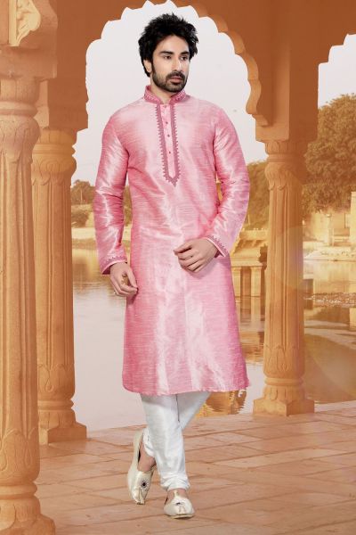 Pink Art Dupion Kurta Pajama (NMK-2943)